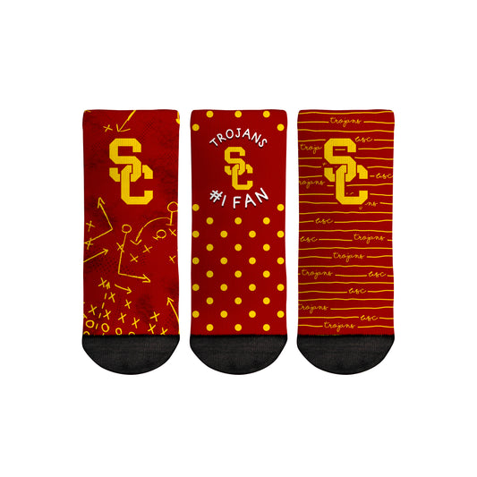 Toddler Rock Em Socks USC Trojans #1 Fan 3-Pack Crew Socks Set