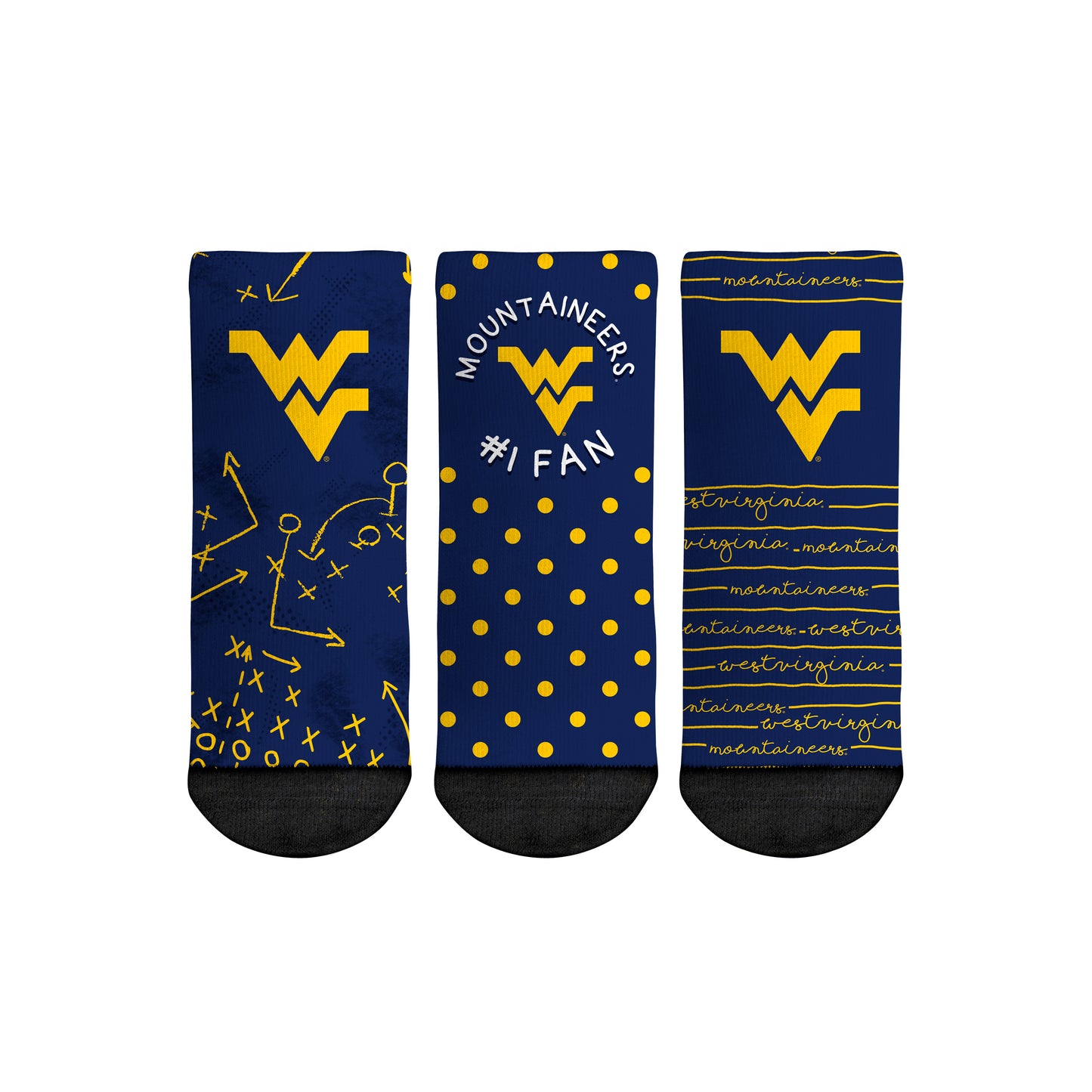 Toddler Rock Em Socks West Virginia Mountaineers #1 Fan 3-Pack Crew Socks Set