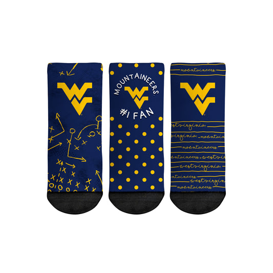 Toddler Rock Em Socks West Virginia Mountaineers #1 Fan 3-Pack Crew Socks Set