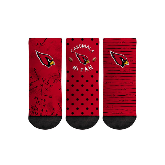 Toddler Rock Em Socks Arizona Cardinals #1 Fan 3-Pack Crew Socks Set