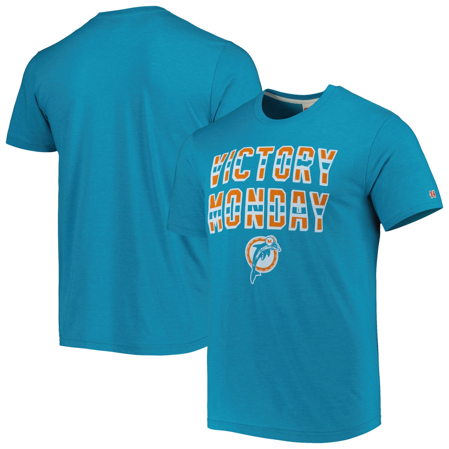 Men's Homage Teal Miami Dolphins Victory Monday Tri-Blend T-Shirt