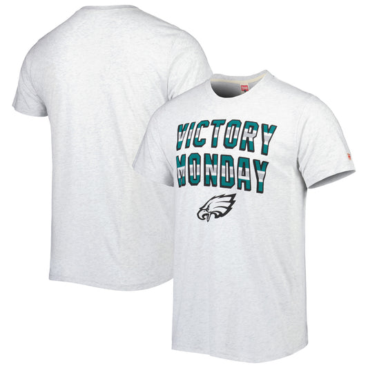 Men's Homage Ash Philadelphia Eagles Victory Monday Tri-Blend T-Shirt