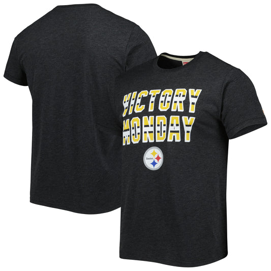 Men's Homage Charcoal Pittsburgh Steelers Victory Monday Tri-Blend T-Shirt