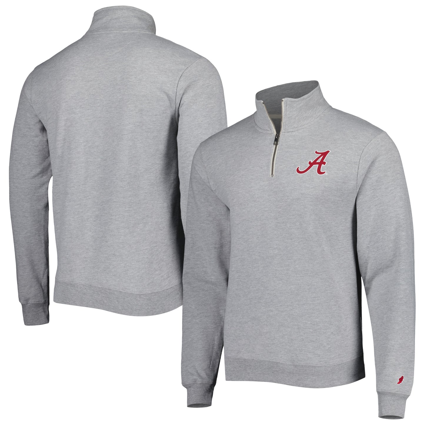 Men's League Collegiate Wear Gray Alabama Crimson Tide Stack Essential Lightweight Fleece Quarter-Zip Sweatshirt