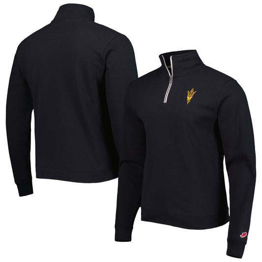 Men's League Collegiate Wear Black Arizona State Sun Devils Stack Essential Lightweight Fleece Quarter-Zip Sweatshirt