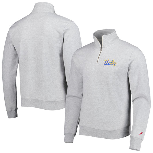 Men's League Collegiate Wear Heather Gray UCLA Bruins Stack Essential Lightweight Fleece Quarter-Zip Sweatshirt