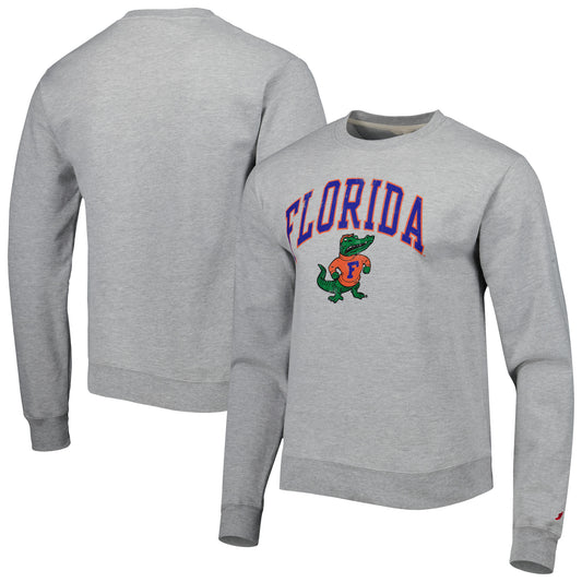 Men's League Collegiate Wear Gray Florida Gators 1965 Arch Essential Lightweight Pullover Sweatshirt