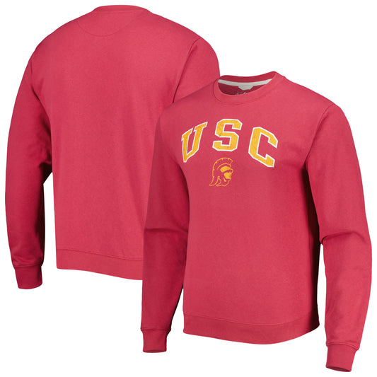 Men's League Collegiate Wear Cardinal USC Trojans 1965 Arch Essential Lightweight Pullover Sweatshirt