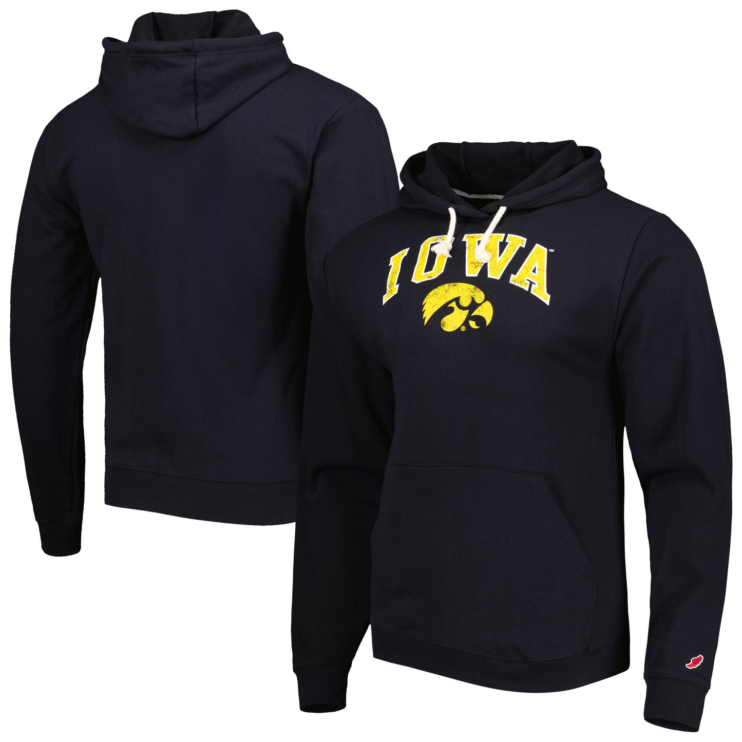 Men's League Collegiate Wear Black Iowa Hawkeyes Arch Essential Pullover Hoodie