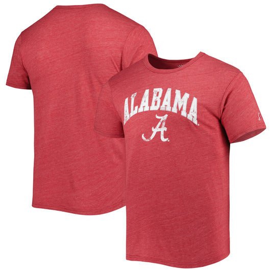 Men's League Collegiate Wear Heather Crimson Alabama Crimson Tide 1965 Arch Victory Falls Tri-Blend T-Shirt