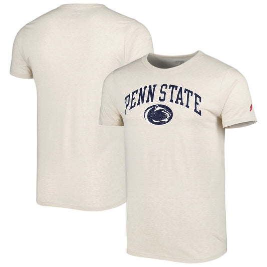 Men's League Collegiate Wear Natural Penn State Nittany Lions 1965 Arch Victory Falls Tri-Blend T-Shirt