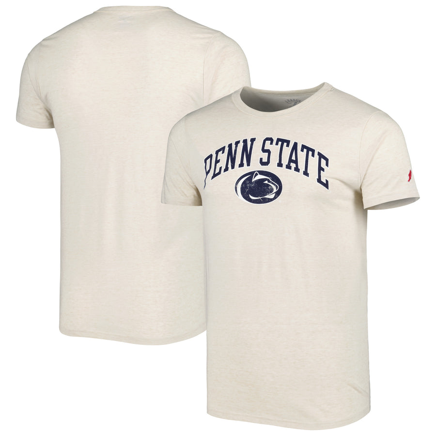 Men's League Collegiate Wear Natural Penn State Nittany Lions 1965 Arch Victory Falls Tri-Blend T-Shirt