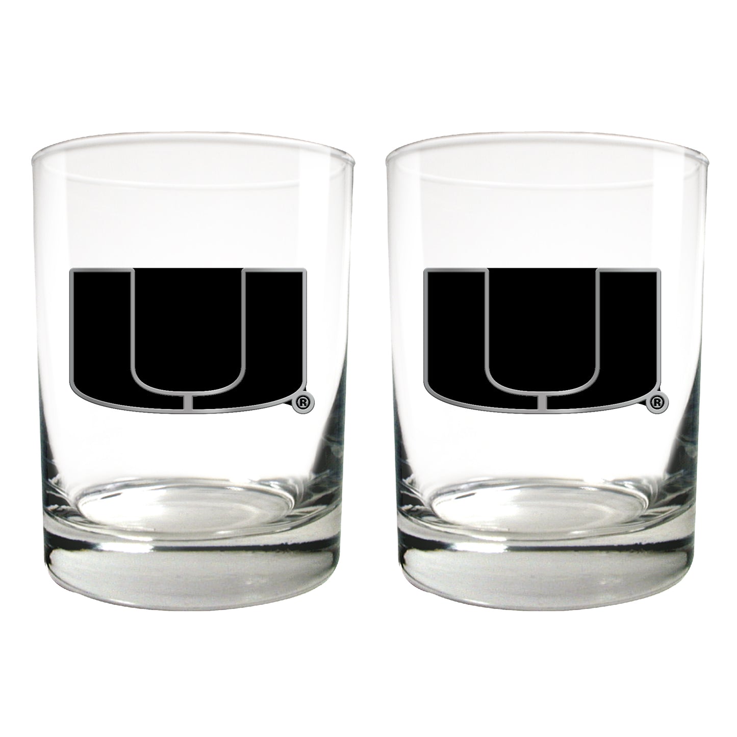 Miami Hurricanes 15oz. Legacy Rocks Glass Set