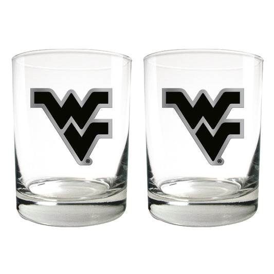 West Virginia Mountaineers 15oz. Legacy Rocks Glass Set