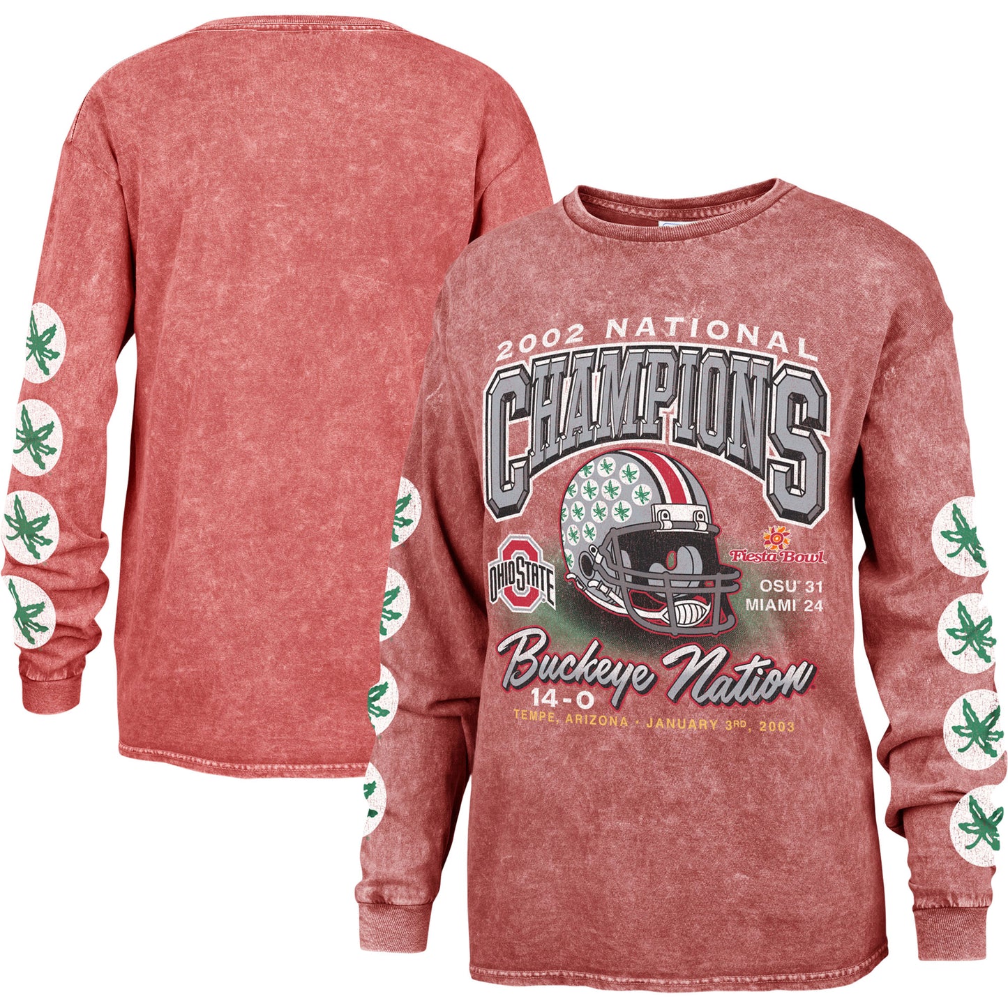 Women's '47 Scarlet Ohio State Buckeyes Vintage Tubular Boyfriend Long Sleeve T-Shirt