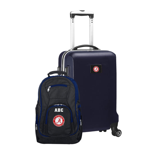 MOJO Navy Alabama Crimson Tide Personalized Deluxe 2-Piece Backpack & Carry-On Set