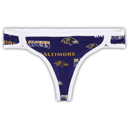 Women's Concepts Sport Purple/White Baltimore Ravens Breakthrough Knit Thong