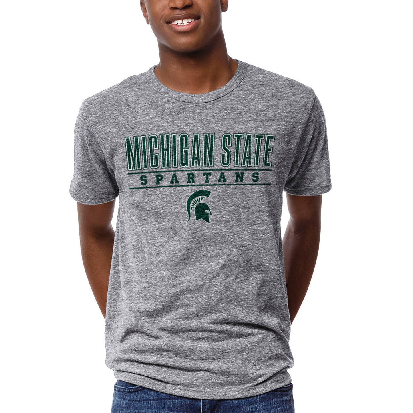 Men's League Collegiate Wear Heathered Gray Michigan State Spartans Victory Falls T-Shirt