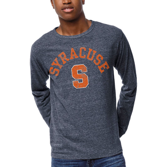 Men's League Collegiate Wear Heathered Navy Syracuse Orange Victory Falls Long Sleeve T-Shirt