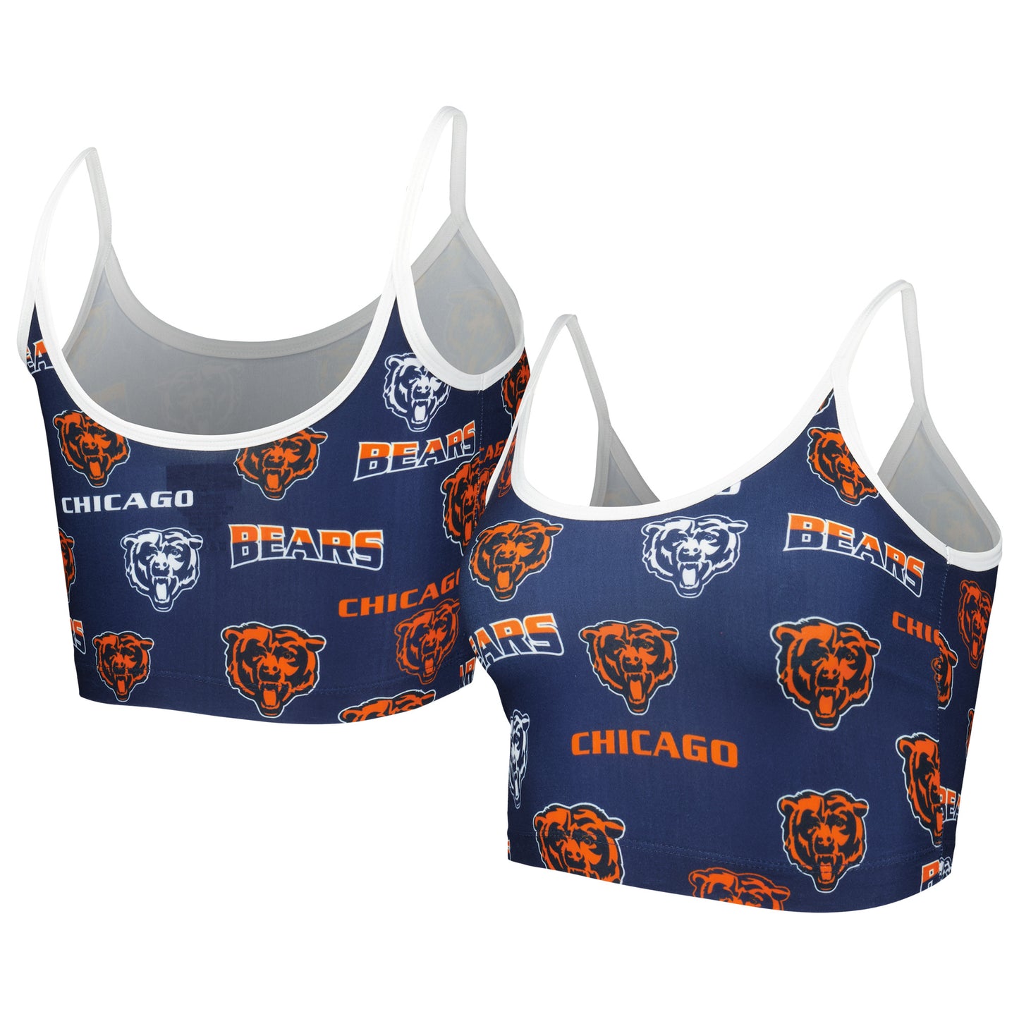 Women's Concepts Sport  Navy Chicago Bears Breakthrough Allover Knit Lounge Bralette