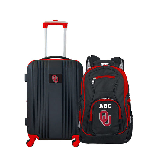MOJO Oklahoma Sooners Personalized Premium 2-Piece Backpack & Carry-On Set
