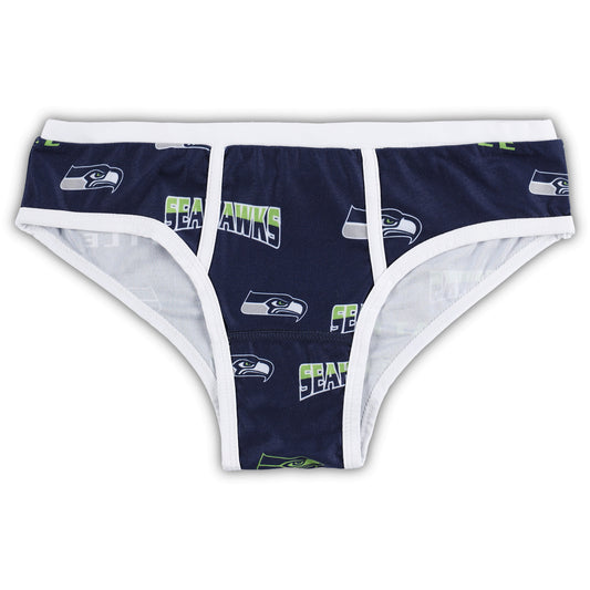 Women's Concepts Sport Navy Seattle Seahawks Breakthrough Allover Print Knit Panty