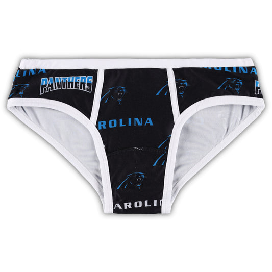 Women's Concepts Sport Black Carolina Panthers Breakthrough Allover Print Knit Panty