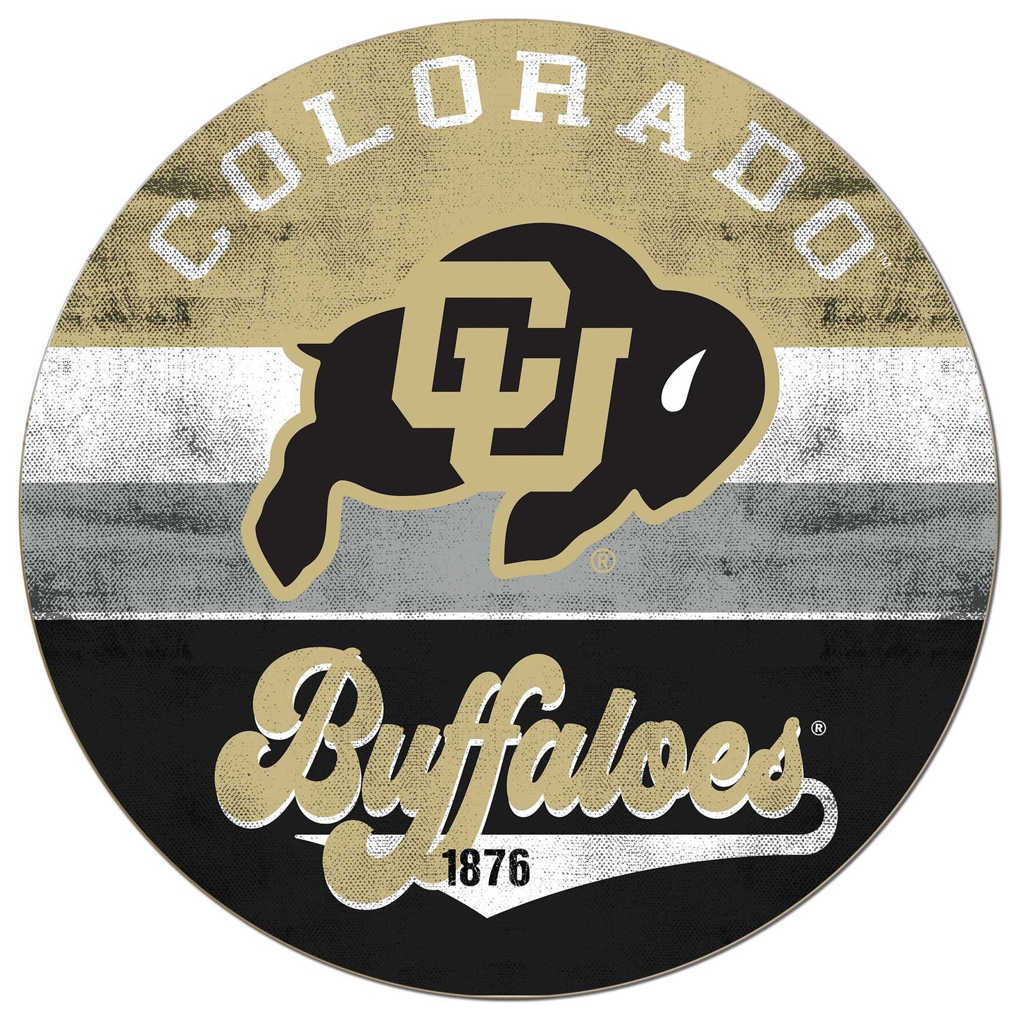 Colorado Buffaloes 20'' x 20'' Retro Logo Circle Sign