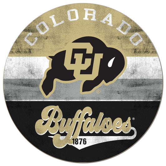 Colorado Buffaloes 20'' x 20'' Retro Logo Circle Sign
