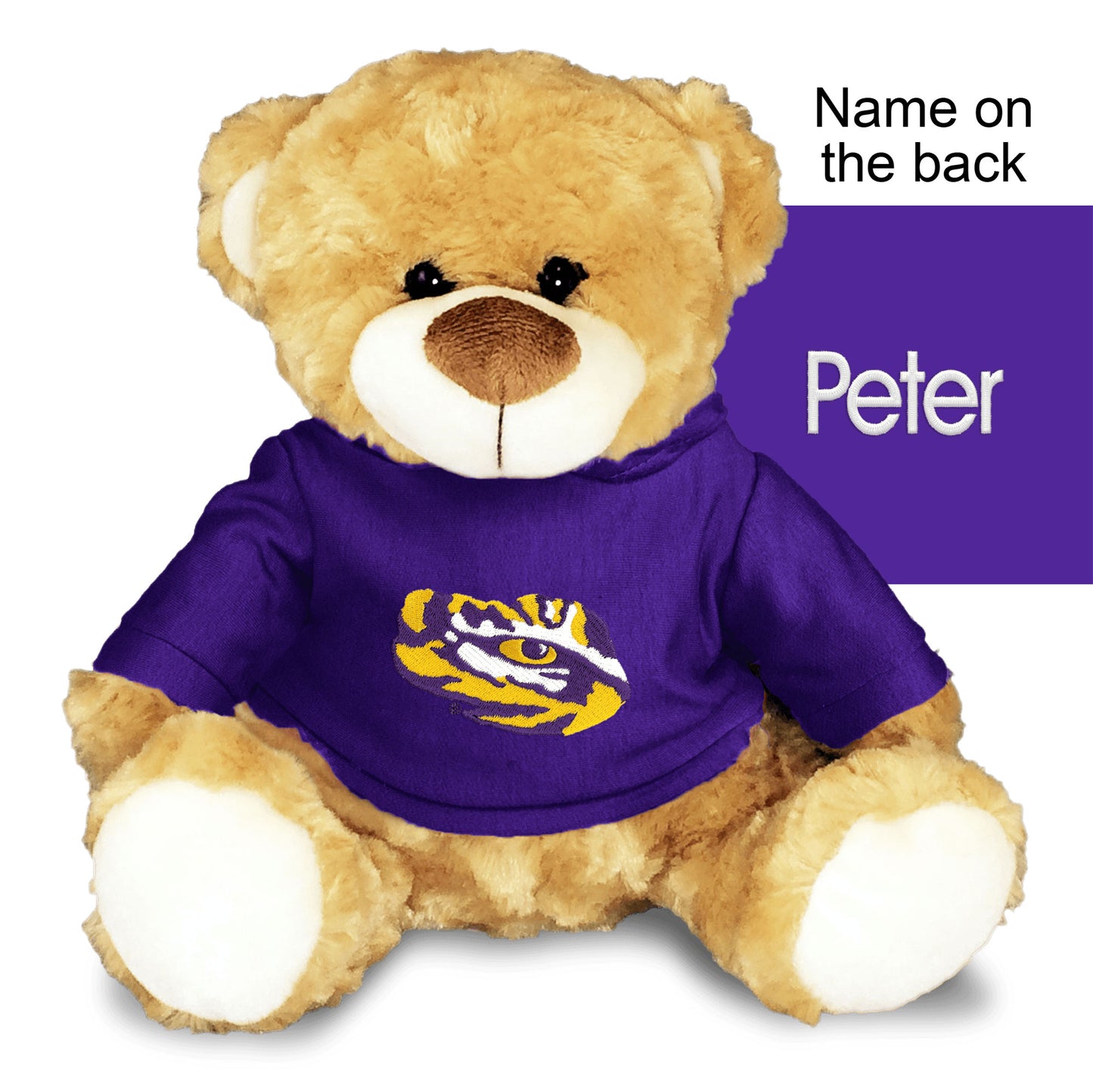 Chad & Jake Purple LSU Tigers Personalized 10'' Plush Bear