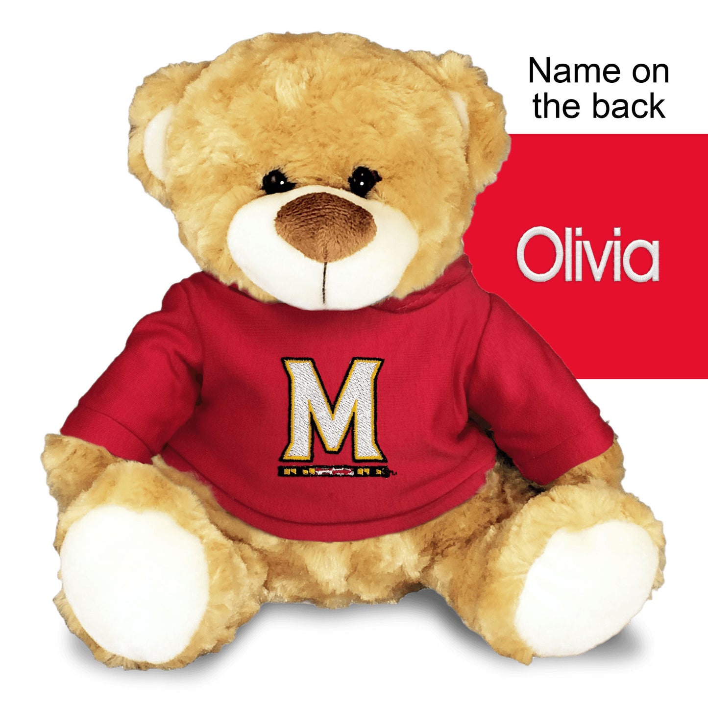 Chad & Jake Red Maryland Terrapins Personalized 10'' Plush Bear