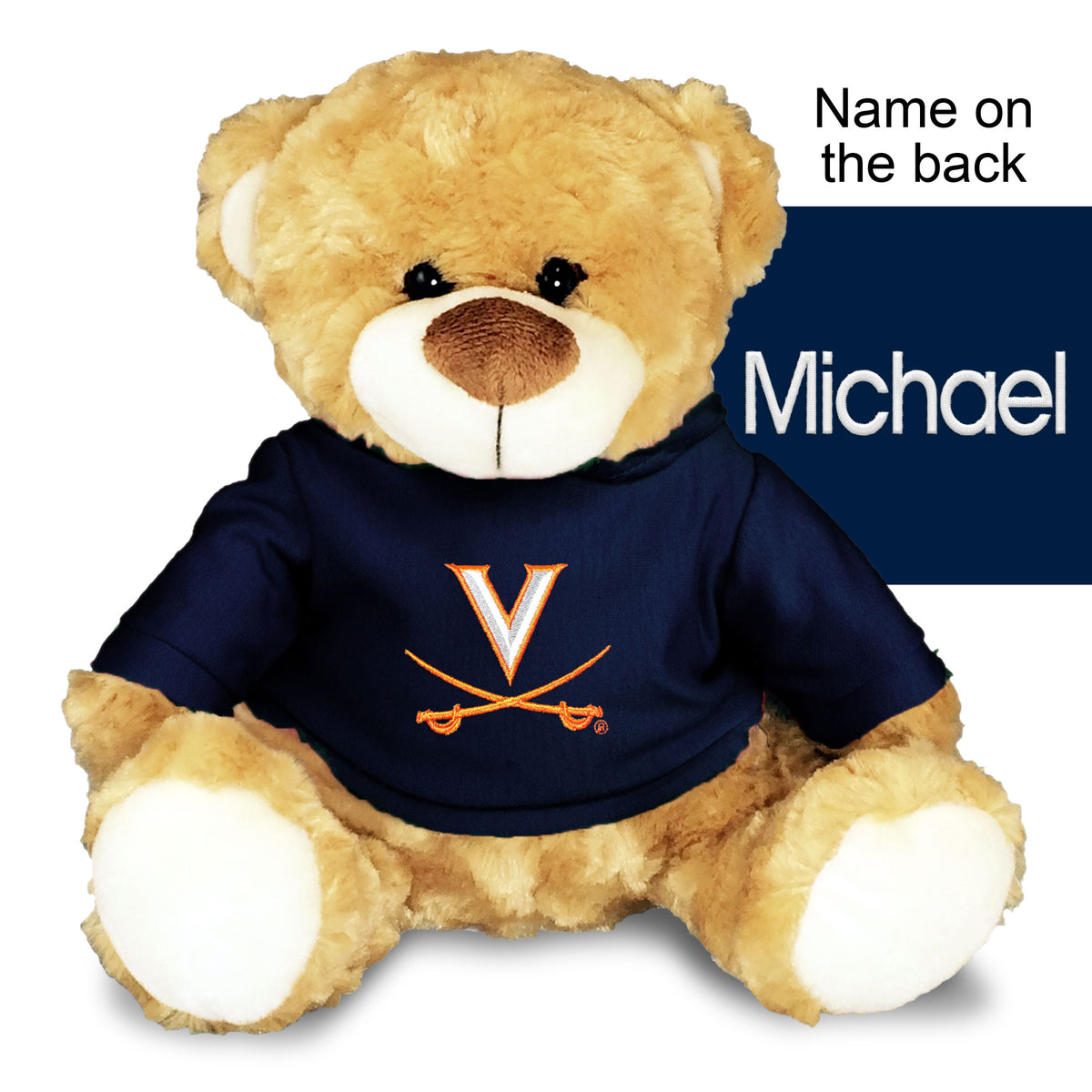 Chad & Jake Navy Virginia Cavaliers Personalized 10'' Plush Bear