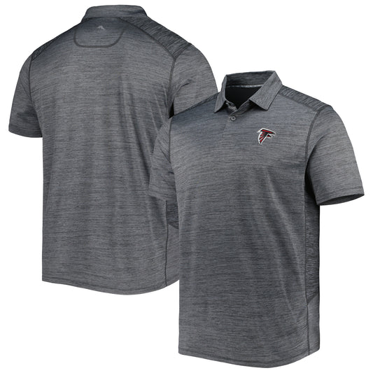 Men's Tommy Bahama Charcoal Atlanta Falcons Delray Frond IslandZone Polo