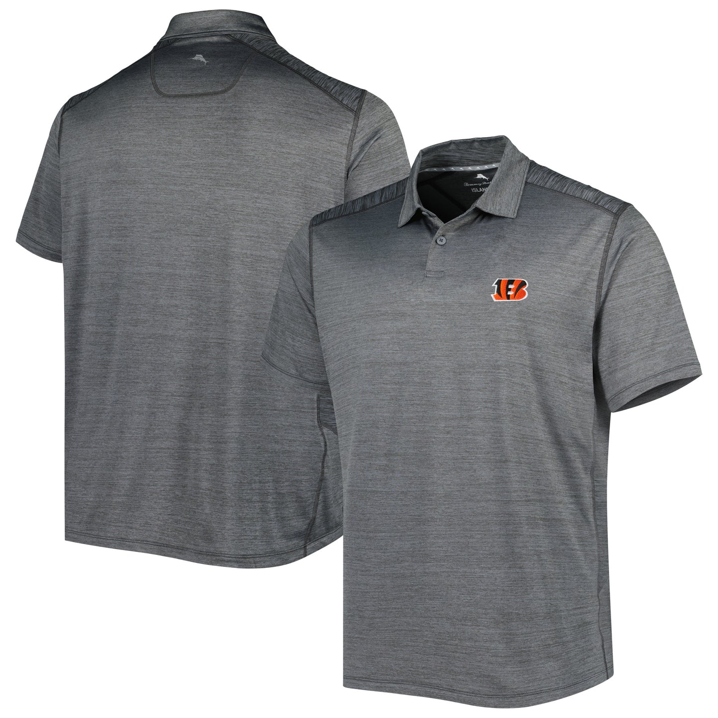 Men's Tommy Bahama Charcoal Cincinnati Bengals Delray Frond IslandZone Polo