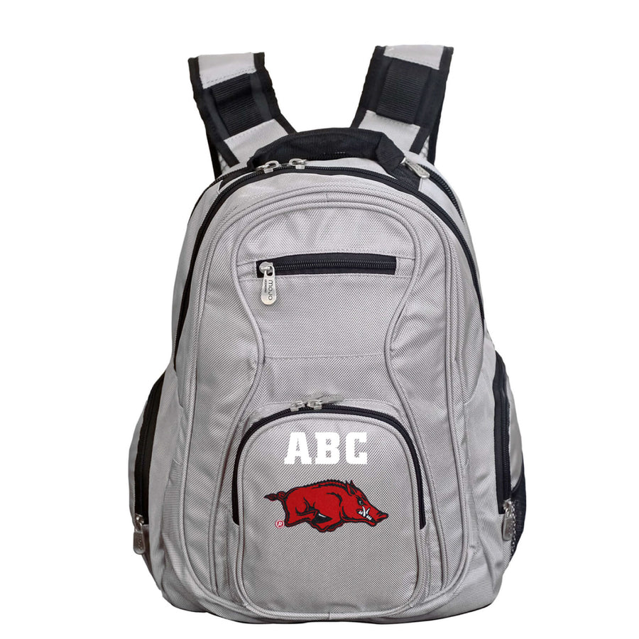 MOJO Gray Arkansas Razorbacks Personalized Premium Laptop Backpack