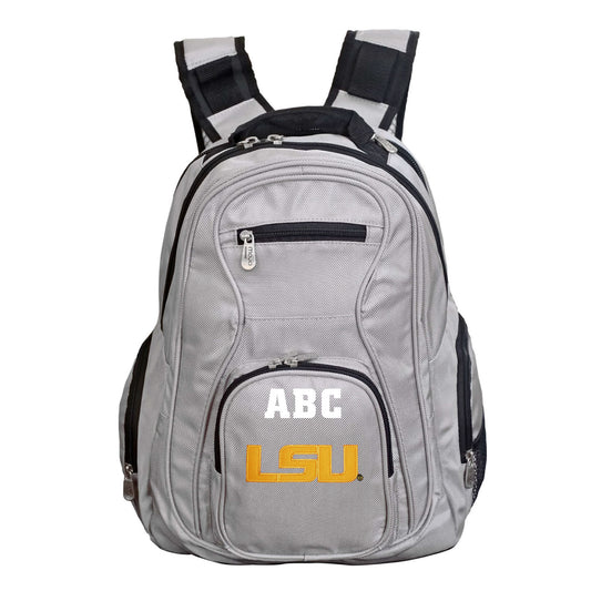 MOJO Gray LSU Tigers Personalized Premium Laptop Backpack