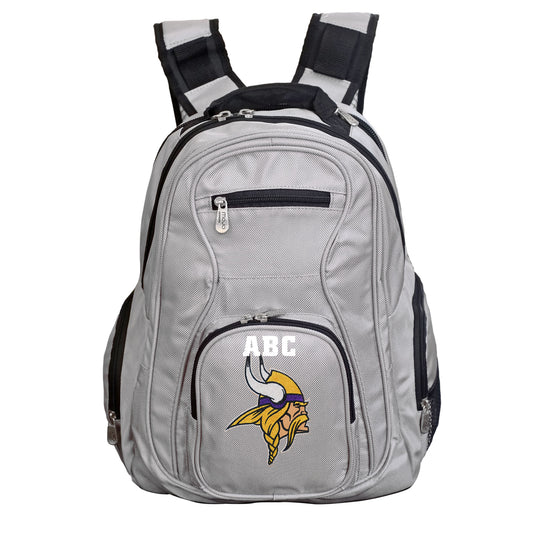 MOJO Gray Minnesota Vikings Personalized Premium Laptop Backpack