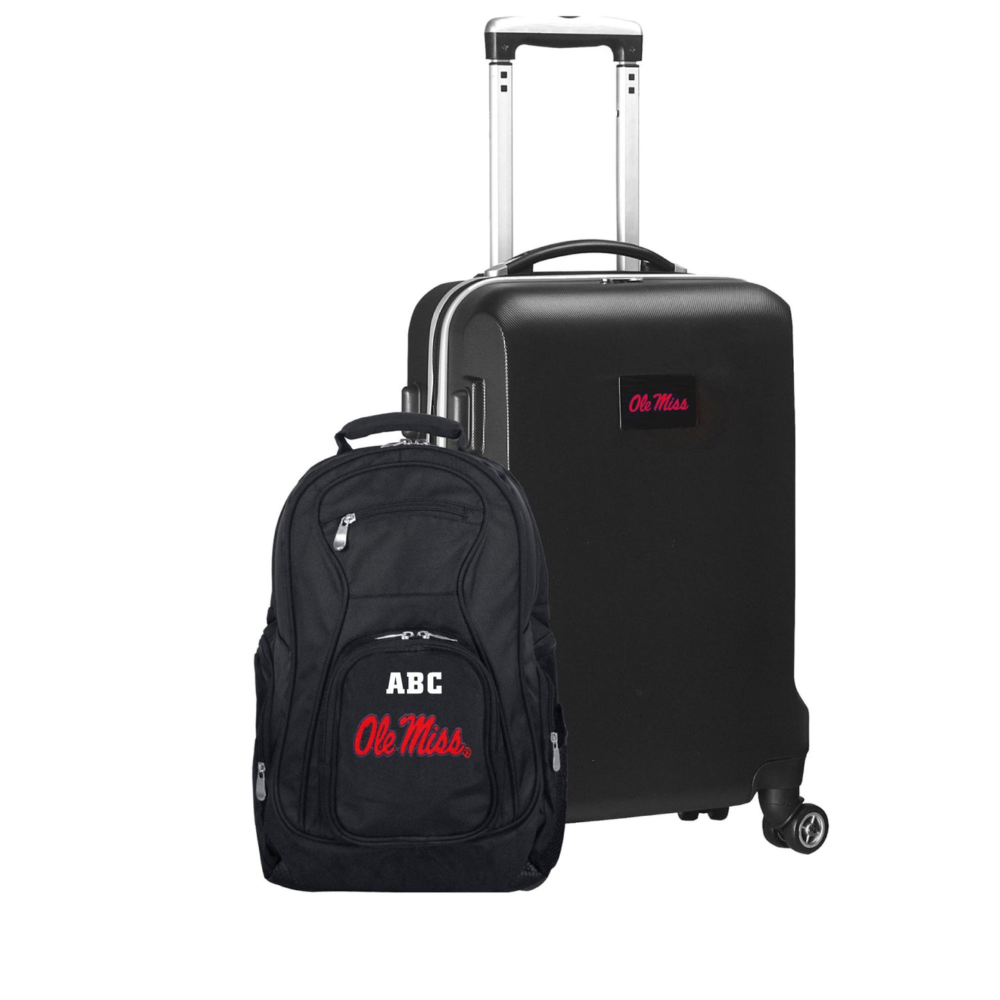 MOJO Black Ole Miss Rebels Personalized Deluxe 2-Piece Backpack & Carry-On Set