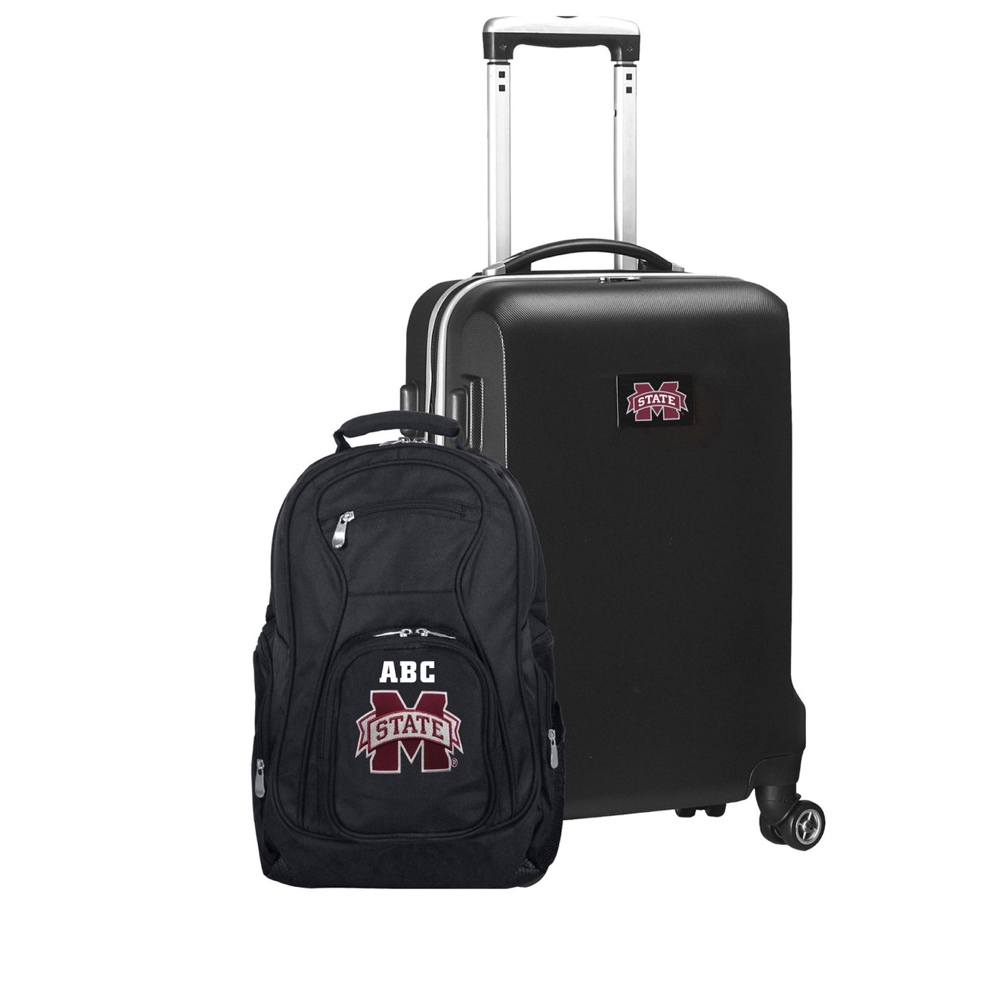 MOJO Black Mississippi State Bulldogs Personalized Deluxe 2-Piece Backpack & Carry-On Set