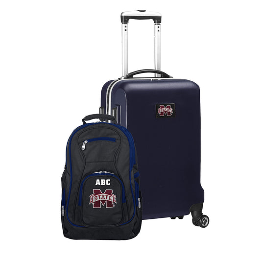 MOJO Navy Mississippi State Bulldogs Personalized Deluxe 2-Piece Backpack & Carry-On Set