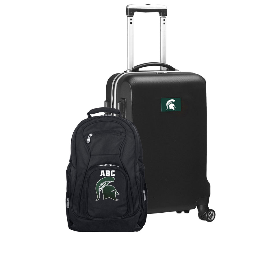 MOJO Black Michigan State Spartans Personalized Deluxe 2-Piece Backpack & Carry-On Set