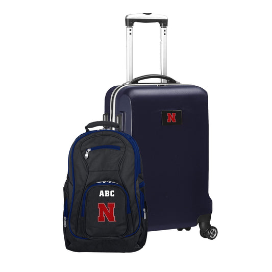 MOJO Navy Nebraska Huskers Personalized Deluxe 2-Piece Backpack & Carry-On Set