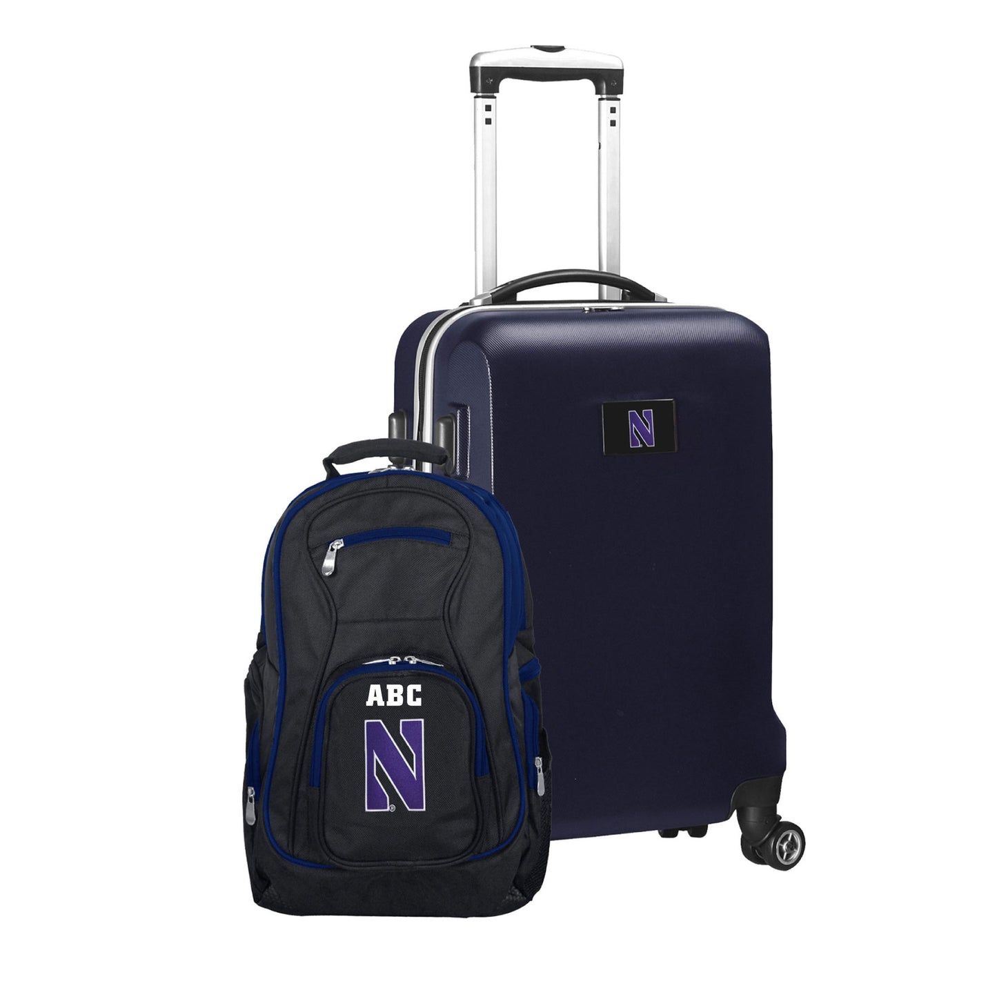 MOJO Navy Northwestern Wildcats Personalized Deluxe 2-Piece Backpack & Carry-On Set