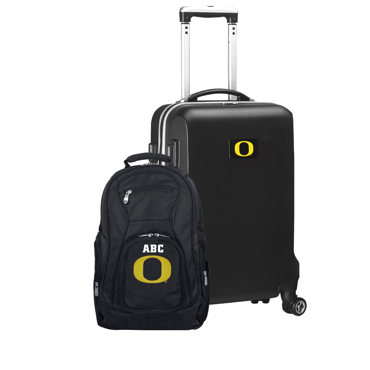 MOJO Black Oregon Ducks Personalized Deluxe 2-Piece Backpack & Carry-On Set