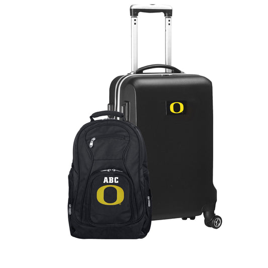 MOJO Black Oregon Ducks Personalized Deluxe 2-Piece Backpack & Carry-On Set