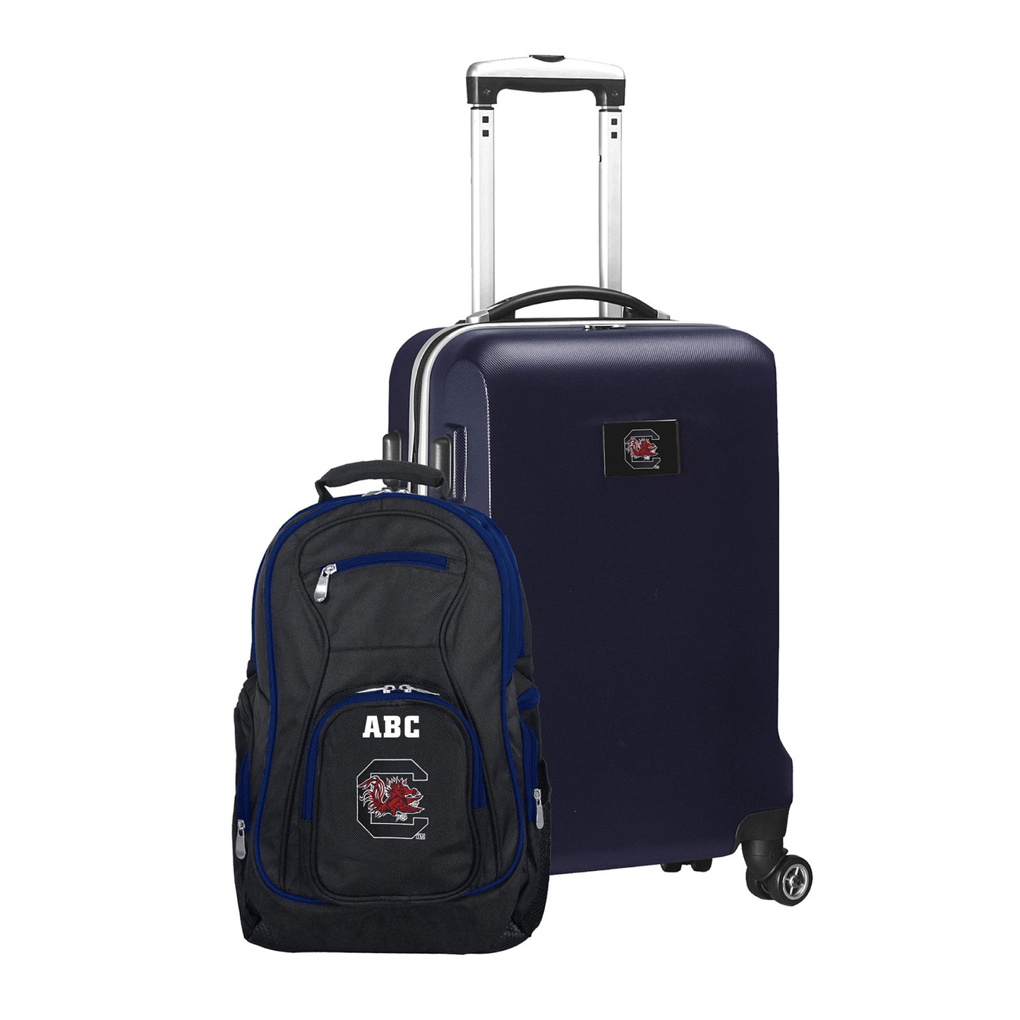 MOJO Navy South Carolina Gamecocks Personalized Deluxe 2-Piece Backpack & Carry-On Set