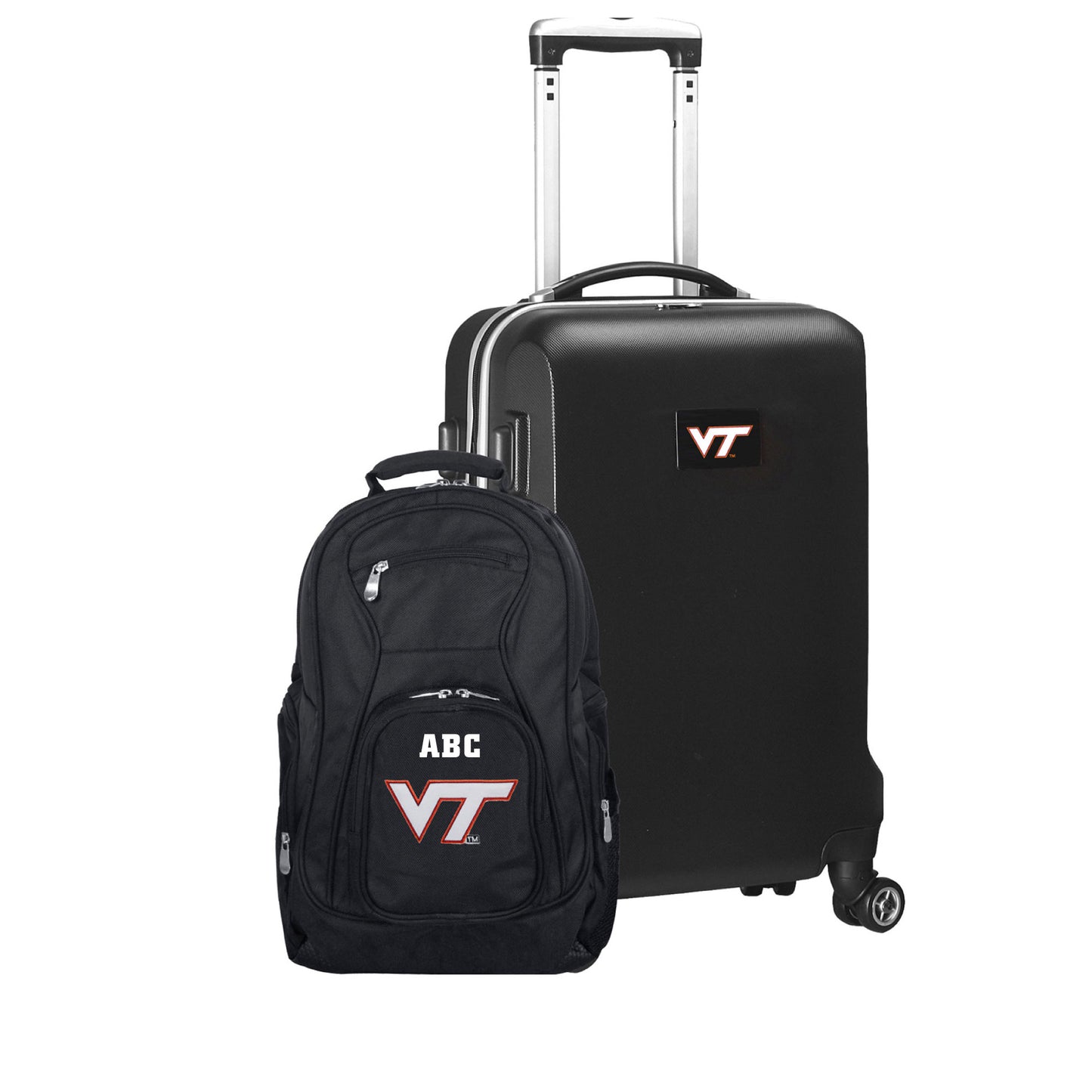 MOJO Black Virginia Tech Hokies Personalized Deluxe 2-Piece Backpack & Carry-On Set