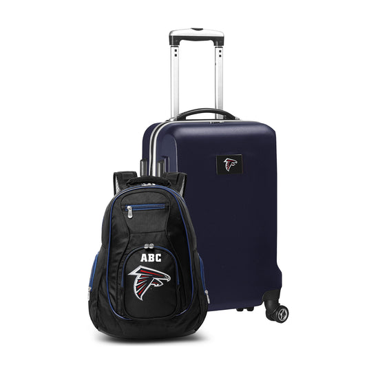 MOJO Navy Atlanta Falcons Personalized Deluxe 2-Piece Backpack & Carry-On Set