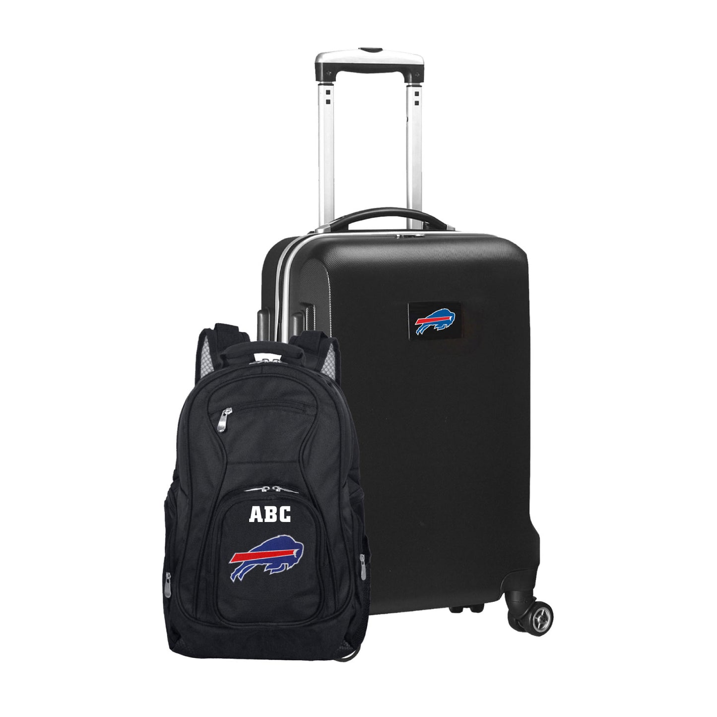 MOJO Black Buffalo Bills Personalized Deluxe 2-Piece Backpack & Carry-On Set