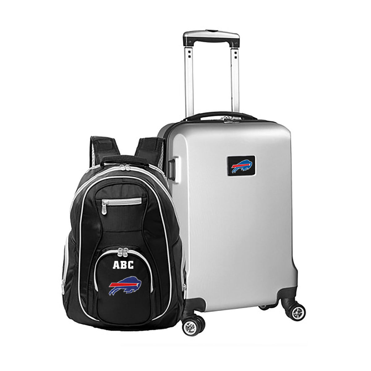 MOJO Silver Buffalo Bills Personalized Deluxe 2-Piece Backpack & Carry-On Set